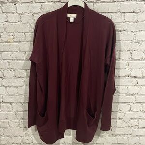 LOFT Women's Burgundy Sweater Size Large